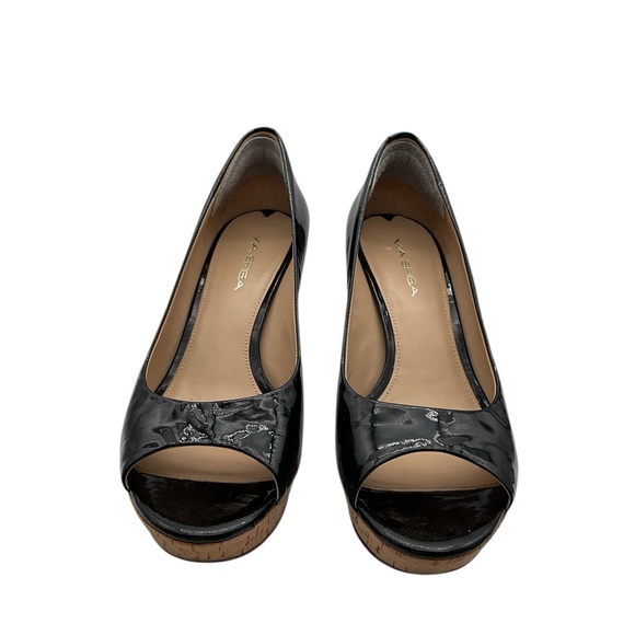 Via Spiga patent leather Elegant Black Peep-Toe Heels size 9‎ - Picture 1 of 5
